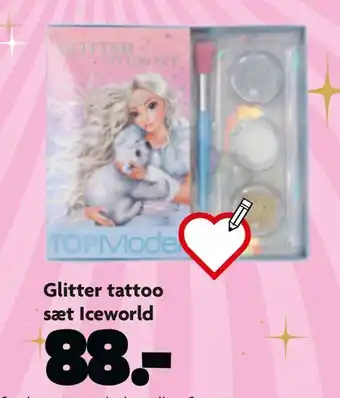 Glitter tattoo sæt iceworld
