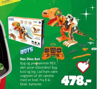 Fætter BR Rex dino bot tilbud