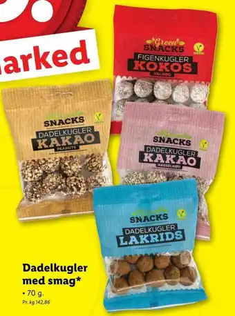 Lidl Dadelkugler med smag tilbud