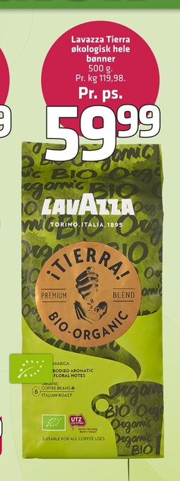 Fleggaard Lavazza tierra økologisk hele bønner tilbud