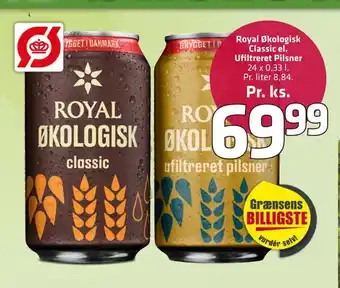 Fleggaard Royal økologisk classic el. ufiltreret pilsner tilbud