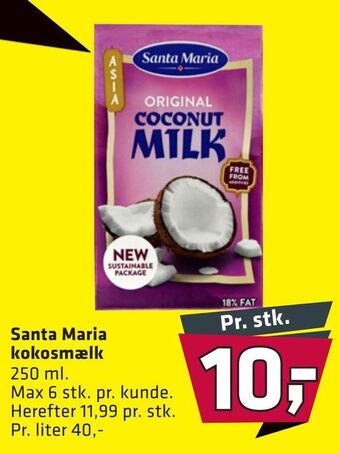 Fleggaard Santa maria kokosmælk tilbud