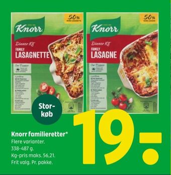 Coop 365 Knorr pastaretter tilbud