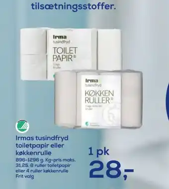 Irma Tusindfryd toiletpapir tilbud