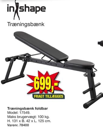 Harald Nyborg In shape træningsbænk tilbud