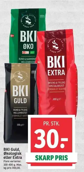 SPAR Bki guld, extra eller økologisk special tilbud