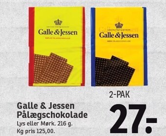 SPAR Galle & jessen pålægschokolade 2-pak tilbud