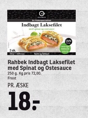 SPAR Rahbek indbagt laksefilet med spinat og ostesauce tilbud