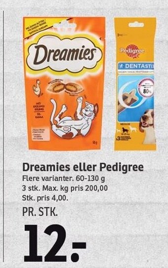 SPAR Dreamies eller pedigree tilbud