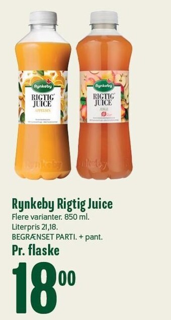 Min Købmand Rynkeby rigtig juice tilbud
