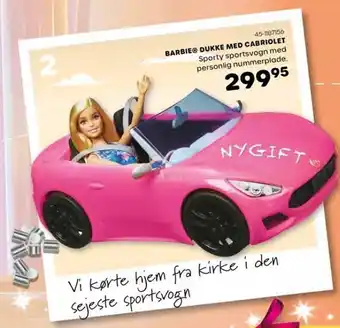 KiDS Coolshop Barbie dukke med cabriolet tilbud