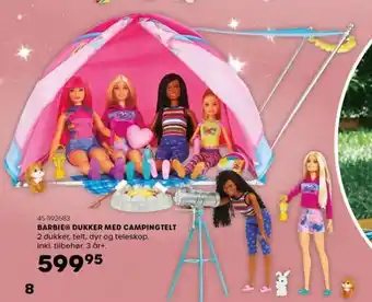 Barbie dukker med campingtelt