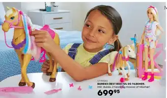 Barbie hest med føl og tilbehør