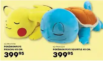 Pokémonplys 45 cm. pikachu el. squirtle