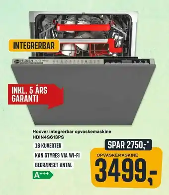 Skousen Hoover integrerbar opvaskemaskine HDIN4S613PS tilbud
