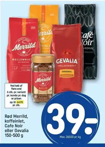 REMA 1000 Rød merrild, koffeinlet el. gevalia tilbud