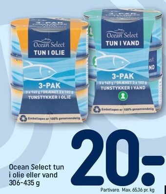 REMA 1000 Ocean select tun i olie eller vand tilbud