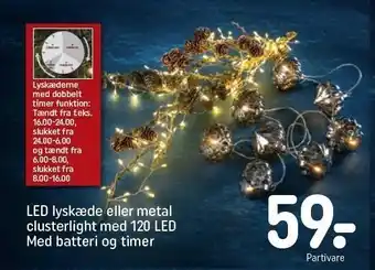 REMA 1000 Led lyskæde el. metal clusterlight tilbud