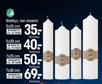 REMA 1000 Bloklys, ren stearin tilbud