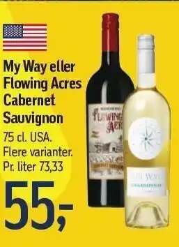 Føtex My way el. flowing acres cabernet sauvignon tilbud