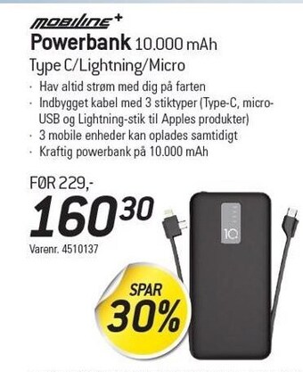 Thansen Powerbank 10,000 mah tilbud