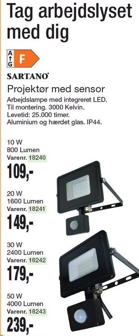 Harald Nyborg Projektør med sensor tilbud