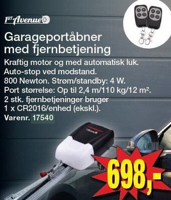 Garageportåbner med fjernbetjening