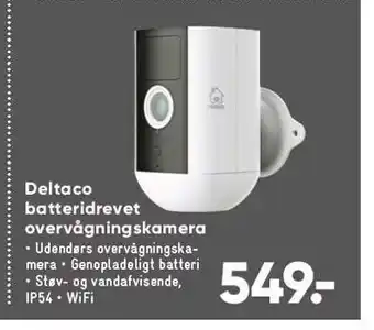 Bilka Deltaco batteridrevet overvågningskamera tilbud
