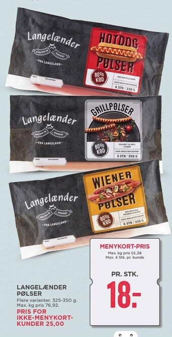 MENY Langelænder pølser tilbud