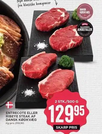 MENY Entrecote el. ribeye steak af dansk kødkvæg tilbud