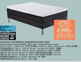 Daells Bolighus Kontinentalseng tilbud