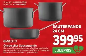 Din Isenkræmmer Gryde eller sauterpande 24 cm tilbud