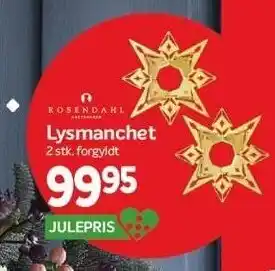 Lysmanchet 2 stk forgyldt