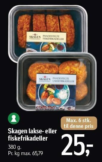 Føtex Skagen lakse- eller fiskefrikadeller tilbud