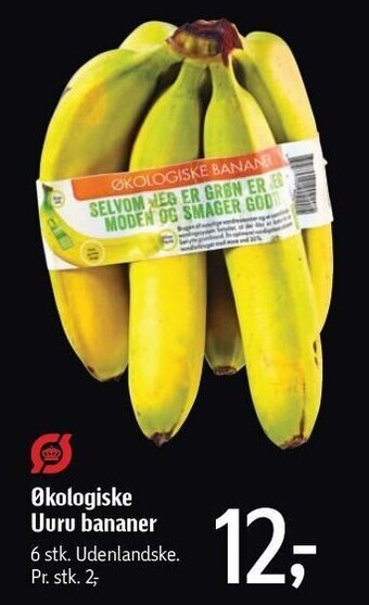 Føtex Økologiske uuru bananer 6 stk tilbud