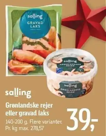 Føtex Salling grønlandske rejer el. gravad laks tilbud