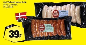 Calle Carl vollstedt pølser 8 stk. tilbud