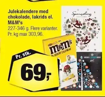 Calle Julekalender m. chokolade, lakrids el. m&m's tilbud