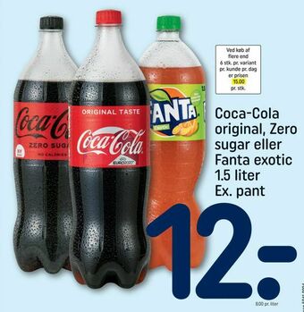 REMA 1000 Coca-Cola original, Zero sugar eller Fanta exotic tilbud