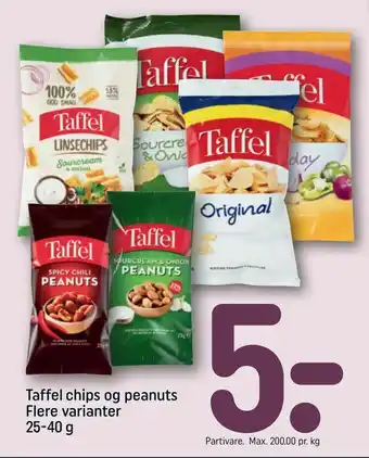 REMA 1000 Taffel chips og peanuts tilbud