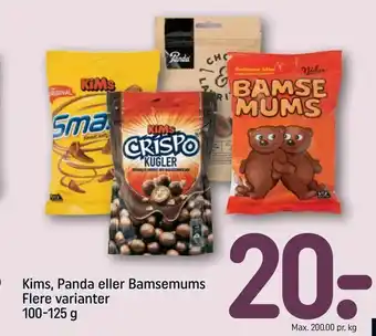 REMA 1000 Kims, Panda eller Bamsemums tilbud