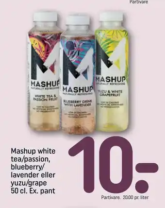 REMA 1000 Mashup white tea/passion, blueberry/ lavender eller yuzu/grape tilbud