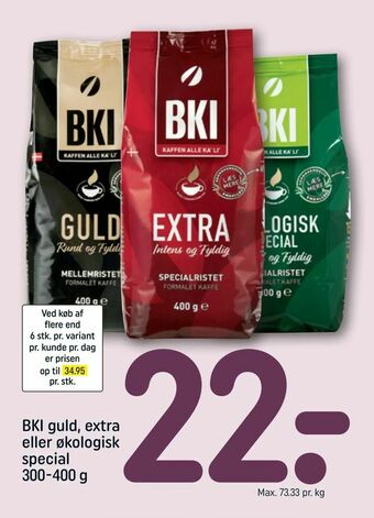 REMA 1000 BKI guld, extra eller økologisk special tilbud