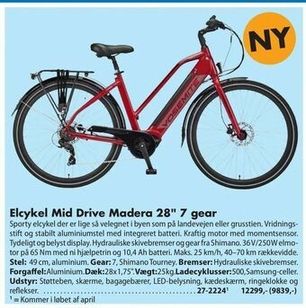 Biltema Elcykel Mid Drive Madera 28" 7 gear tilbud