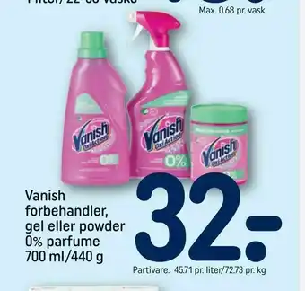 Vanish forbehandler, gel eller powder 0% parfume
