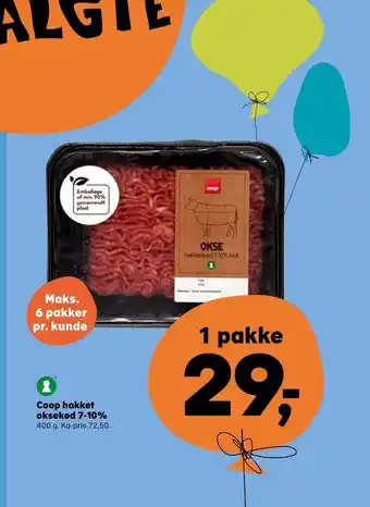 Kvickly Coop hakket oksekød 7-10% tilbud