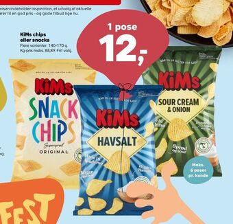Kvickly Kims chips eller snacks tilbud