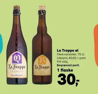 Kvickly La trappe øl tilbud