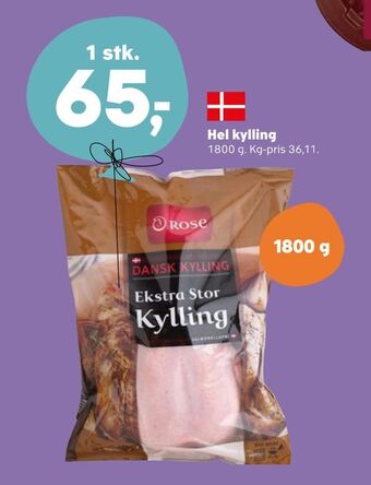 Kvickly Hel kylling tilbud