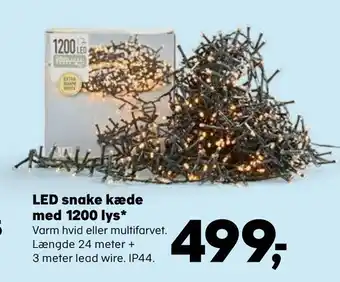 Kvickly Led snake kæde med 1200 lys tilbud